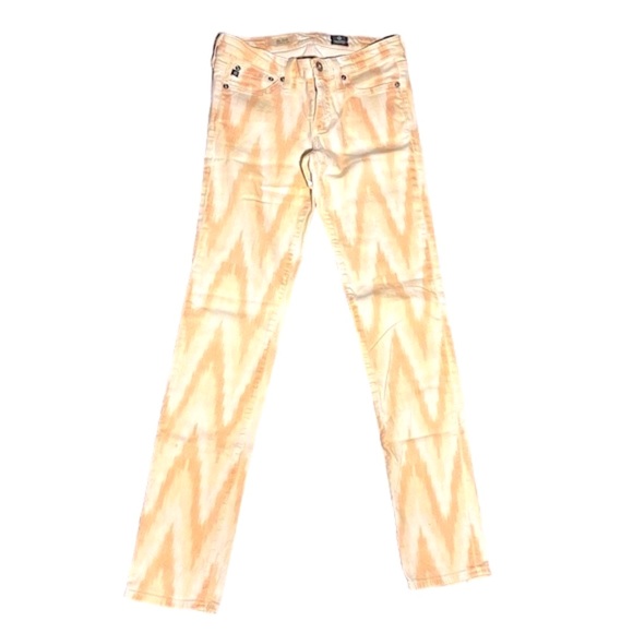 Ag Adriano Goldschmied Denim - Y2K Vintage Low Rise AG Orange and cream zig zag tribal jeans